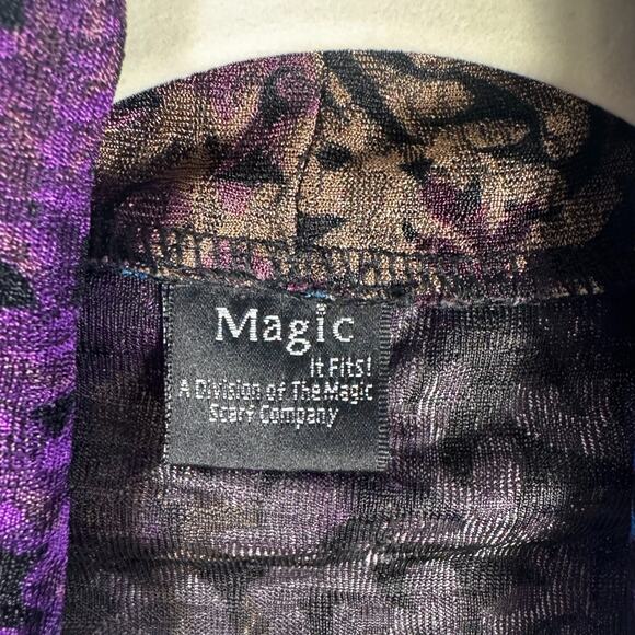 'Magic' Funky Abstract Colorful Floral Print Vest, Size Measurements In Photos - Picture 2 of 8